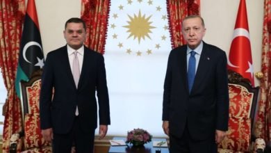 صورة رئيس الحكومة الليبي يلتقي أردوغان في إسطنبول و ذلك لتعزيز العلاقات